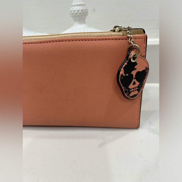 Sugar Skull Long Bifold Wallet with Zipper Pocket - Picture 6 of 11